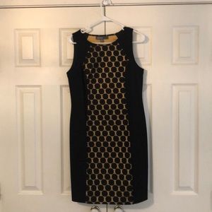 Black and gold cocktail dress